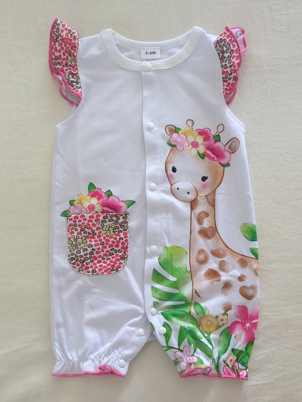 Mimou Baby Easy Snap Romper Size 3m - 6m
